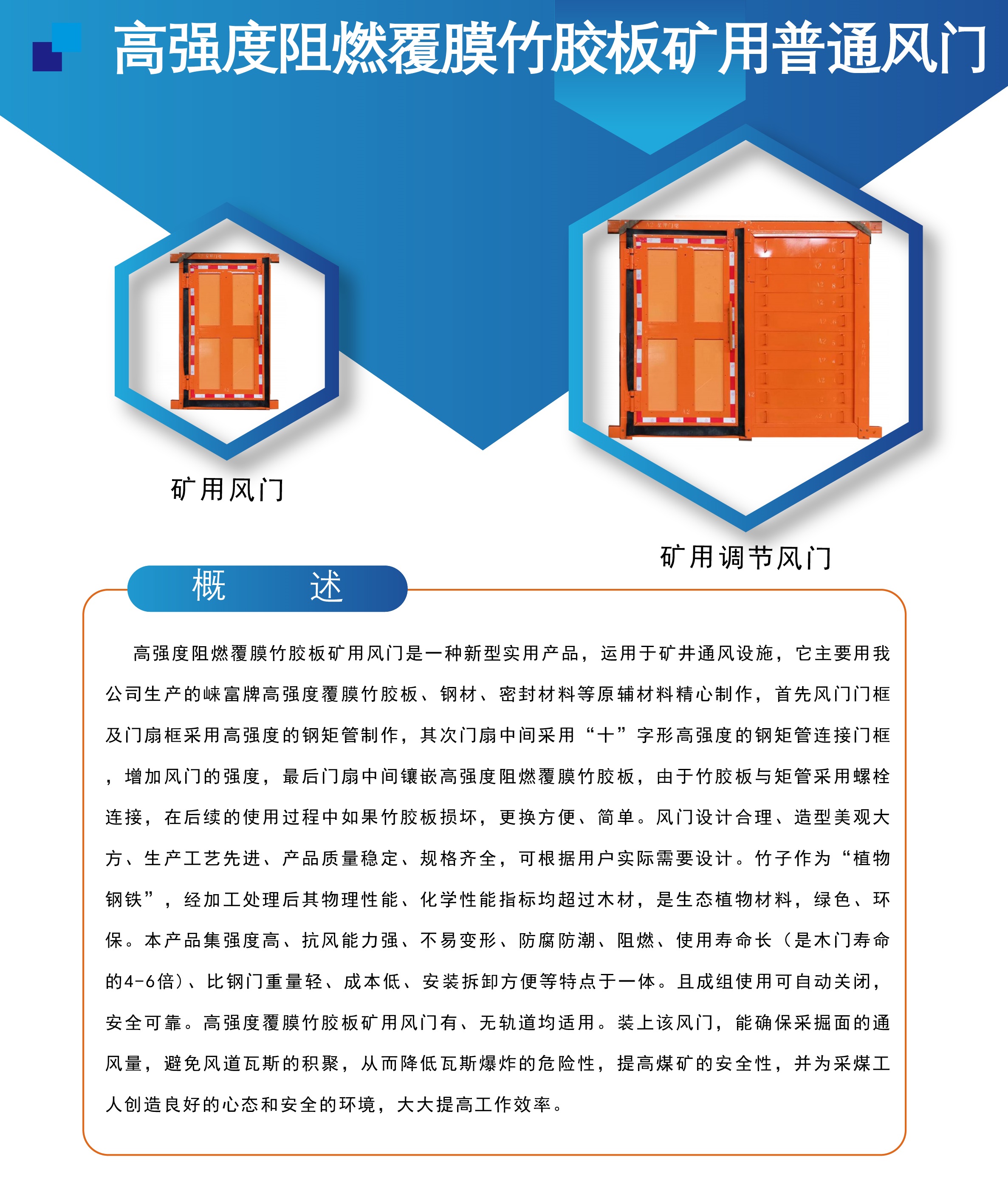 高強(qiáng)度阻燃覆膜竹膠板礦用普通風(fēng)門(mén)(圖1)